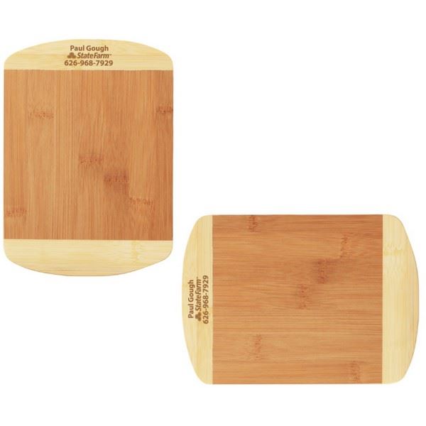HST70300 Two-Tone Bamboo Cutting Board With Custom Imprint